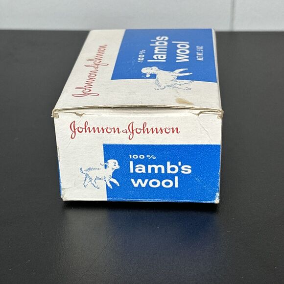 Vintage Johnson & Johnson Advertising 100% Lambs Wool Original Box .5 oz - Picture 5 of 6